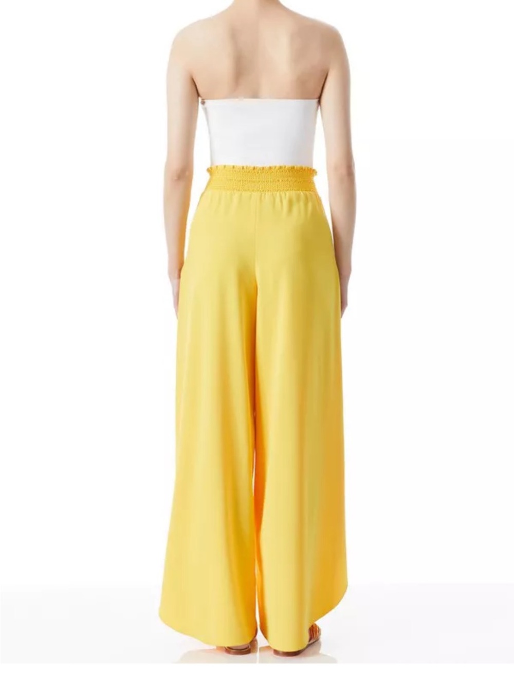 Alice + Olivia Larissa Smocked Waist Pant Open Slits Small $495 NOT FOR SALE - Picture 2 of 5